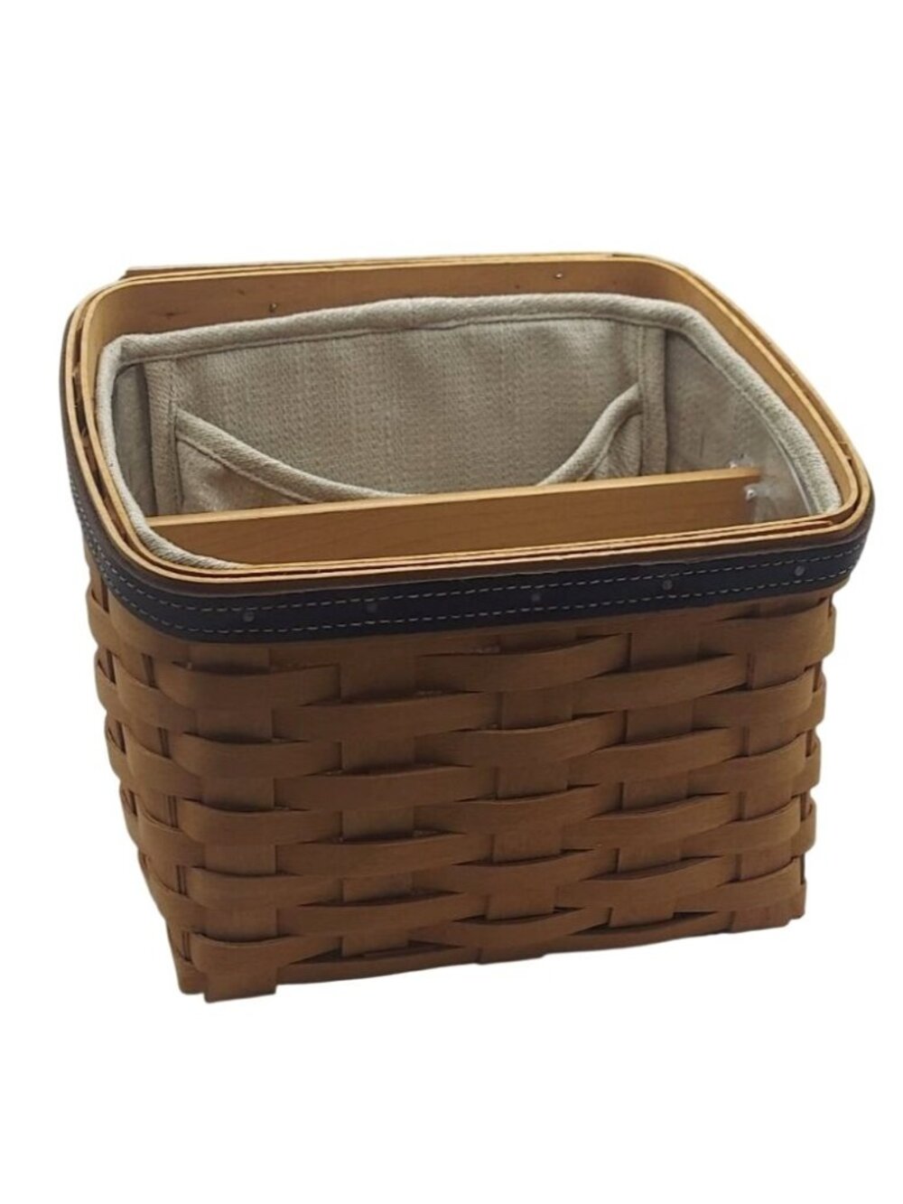 Longaberger Daddys Caddy TV Time Basket Set Fathers Day 2002 Protector & Liner